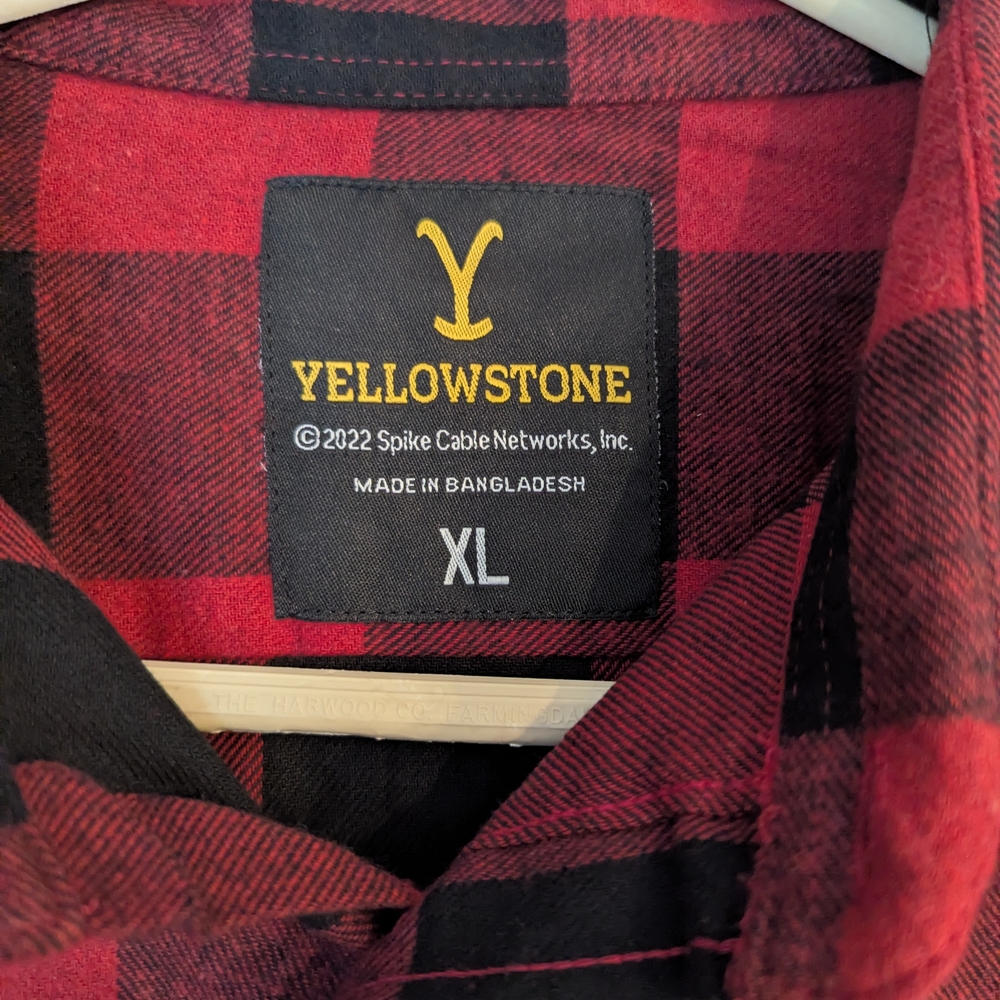 Yellowstone Red and Black Plaid Women's Button Down Shirt - Picture 4 of 6